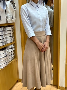 「アイテム（ビジネスシャツ）」を使った、BRICK HOUSE by Tokyo Shirts 北戸田イオンモール店さん（レディース・164cm）の秋コーディネート
