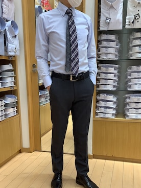 「アイテム（ビジネスシャツ）」を使った、BRICK HOUSE by Tokyo Shirts 北戸田イオンモール店さん（メンズ・170cm）の冬コーディネート