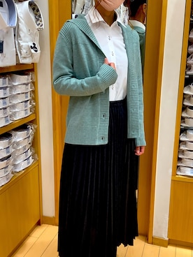 「緑のカーディガン」｜BRICK HOUSE by Tokyo Shirts 北戸田イオンモール店さん（レディース・164cm）の秋コーディネート