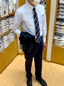 「アイテム（マフラー）」を使った、BRICK HOUSE by Tokyo Shirts 北戸田イオンモール店さん（メンズ・170cm）の秋コーディネート