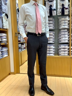 「アイテム（ビジネスシャツ）」を使った、BRICK HOUSE by Tokyo Shirts 北戸田イオンモール店さん（メンズ・170cm）の冬コーディネート