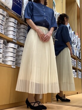 「ブルー x ホワイト」｜BRICK HOUSE by Tokyo Shirts 北戸田イオンモール店さん（レディース・170cm）の夏コーディネート