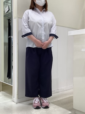 「紺」｜BRICK HOUSE シャツ工房 新下関ゆめシティ店さん（レディース・158cm）の夏コーディネート
