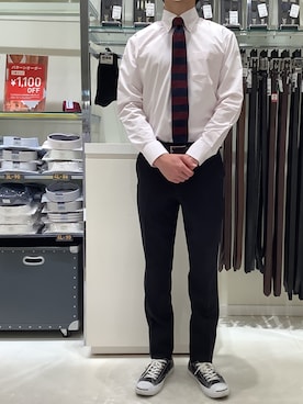 「アイテム（ビジネスシャツ）」を使った、BRICK HOUSE シャツ工房 新下関ゆめシティ店さん（メンズ・172cm）の春コーディネート