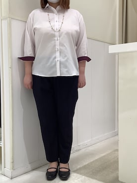 「アイテム（ビジネスシャツ）」を使った、BRICK HOUSE シャツ工房 新下関ゆめシティ店さん（レディース・158cm）の春コーディネート