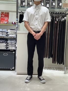 「アイテム（ビジネスシャツ）」を使った、BRICK HOUSE シャツ工房 新下関ゆめシティ店さん（メンズ・172cm）の春コーディネート