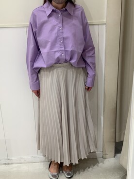 「ラベンダー」｜BRICK HOUSE シャツ工房 新下関ゆめシティ店さん（レディース・162cm）の春コーディネート