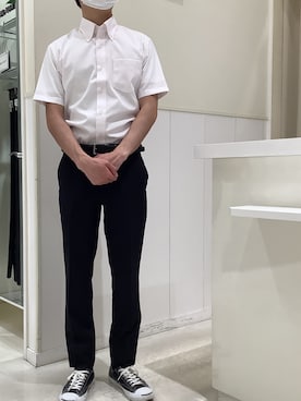 「アイテム（ビジネスシャツ）」を使った、BRICK HOUSE シャツ工房 新下関ゆめシティ店さん（メンズ・173cm）の夏コーディネート