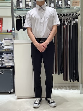 「アイテム（ビジネスシャツ）」を使った、BRICK HOUSE シャツ工房 新下関ゆめシティ店さん（メンズ・172cm）の春コーディネート