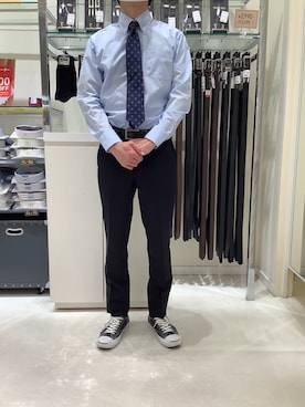 「アイテム（ビジネスシャツ）」を使った、BRICK HOUSE シャツ工房 新下関ゆめシティ店さん（メンズ・172cm）の春コーディネート