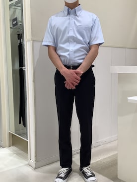 「アイテム（ビジネスシャツ）」を使った、BRICK HOUSE シャツ工房 新下関ゆめシティ店さん（メンズ・172cm）の春コーディネート