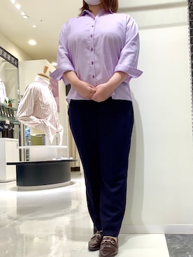 「アイテム（ビジネスシャツ）」を使った、BRICK HOUSE シャツ工房 新下関ゆめシティ店さん（レディース・158cm）の春コーディネート
