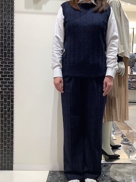 「アイテム（ビジネスシャツ）」を使った、BRICK HOUSE シャツ工房 新下関ゆめシティ店さん（レディース・162cm）の秋コーディネート