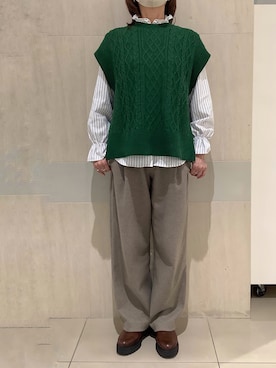 「ブリックハウス」｜BRICK HOUSE シャツ工房 新下関ゆめシティ店さん（レディース・162cm）の冬コーディネート