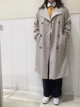 「BRICK HOUSE by TOKYO SHIRT」｜「アイテム（トレンチコート）」を使った、BRICK HOUSE シャツ工房 新下関ゆめシティ店さん（レディース・162cm）の春コーディネート