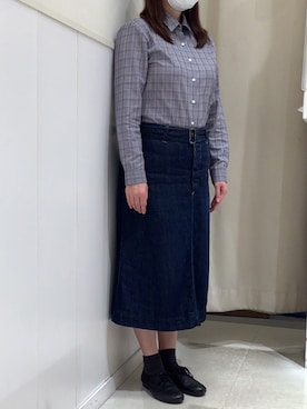 「長袖シャツ」｜BRICK HOUSE シャツ工房 新下関ゆめシティ店さん（レディース・162cm）の秋コーディネート