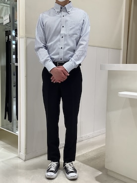 「アイテム（ビジネスシャツ）」を使った、BRICK HOUSE シャツ工房 新下関ゆめシティ店さん（メンズ・173cm）の春コーディネート