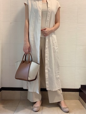 「theory（セオリー）のアイテム（パンツ）」を使った、megさん（レディース・158cm）の夏コーディネート