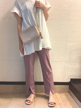 「SOUP（スープ）のアイテム」を使った、megさん（レディース・158cm）の夏コーディネート