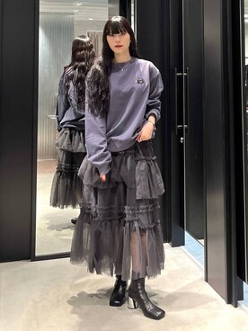 「ベルト」｜「アイテム（スウェット）」を使った、すずかぜさん（レディース・162cm）の秋コーディネート