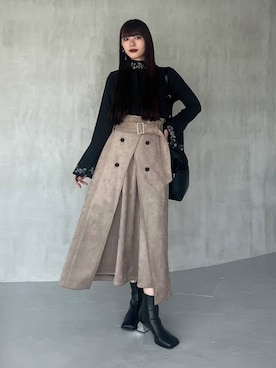 「アイテム（イヤリング、ブラック系）」を使った、すずかぜさん（レディース・162cm）の夏コーディネート