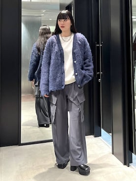 「ベルト」｜「アイテム（スウェット）」を使った、すずかぜさん（レディース・162cm）の秋コーディネート