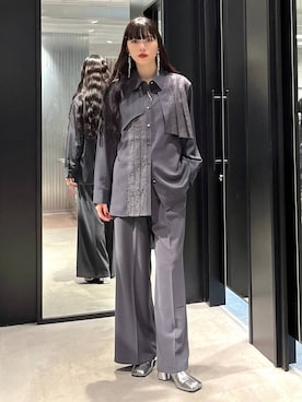 「HARE（ハレ）のアシメプリーツシャツ(HARE)（シャツ/ブラウス）」を使った、すずかぜさん（レディース・162cm）の秋コーディネート