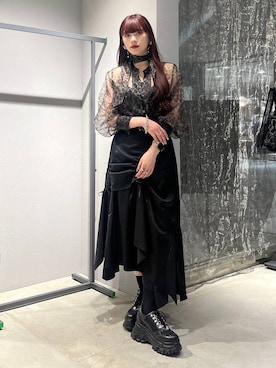 「アイテム（イヤリング、ブラック系）」を使った、すずかぜさん（レディース・162cm）の夏コーディネート