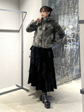 「アイテム（ブルゾン、グレー系）」を使った、すずかぜさん（レディース・162cm）の秋コーディネート