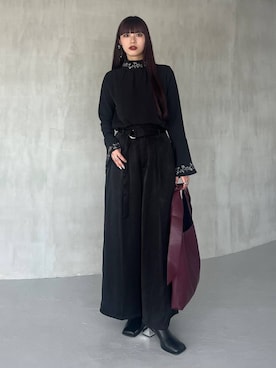 「アイテム（イヤリング、ブラック系）」を使った、すずかぜさん（レディース・162cm）の夏コーディネート