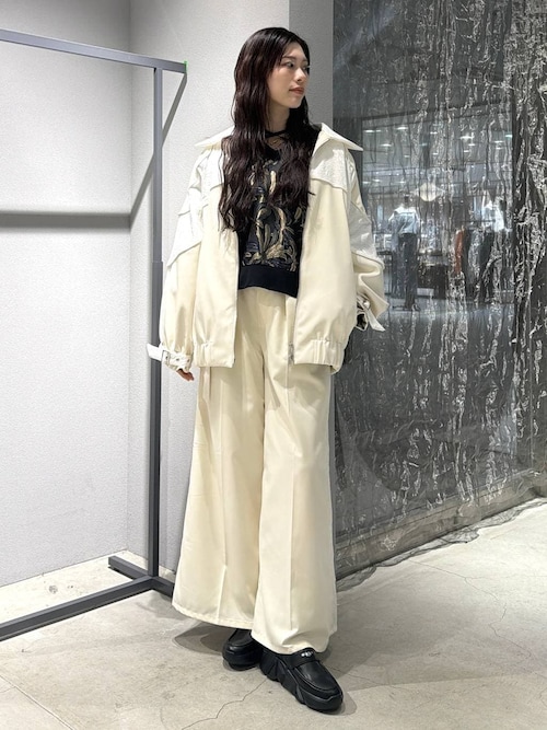 ジャガードラインキリカエワイドパンツ(HARE)（スラックス）｜HARE