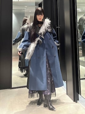 「バッグ」｜「アイテム（チェスターコート）」を使った、すずかぜさん（レディース・162cm）の秋コーディネート