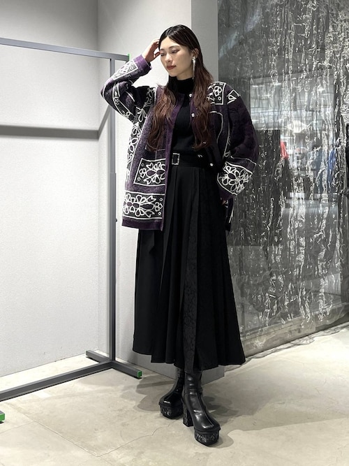 セール】Vintageガラミドルニットカーディガン(HARE)（カーディガン