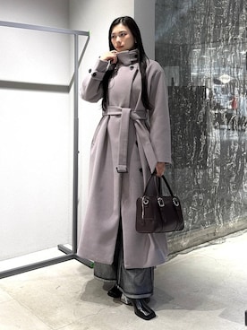 「アイテム（ノーカラーコート）」を使った、すずかぜさん（レディース・163cm）の秋コーディネート