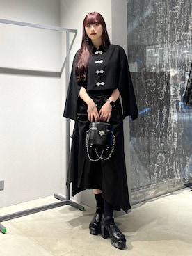 「アイテム（イヤリング、ブラック系）」を使った、すずかぜさん（レディース・162cm）の夏コーディネート