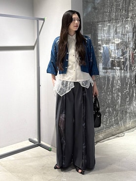 「HARE（ハレ）のアイテム（スラックス）」を使った、すずかぜさん（レディース・163cm）の夏コーディネート