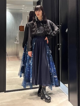 「HARE（ハレ）のアシメプリーツシャツ(HARE)（シャツ/ブラウス）」を使った、すずかぜさん（レディース・162cm）の夏コーディネート