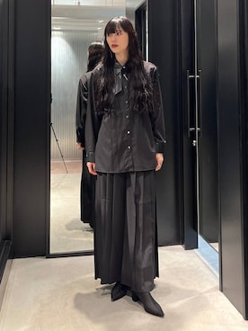 「HARE（ハレ）のアシメプリーツシャツ(HARE)（シャツ/ブラウス）」を使った、すずかぜさん（レディース・162cm）の秋コーディネート