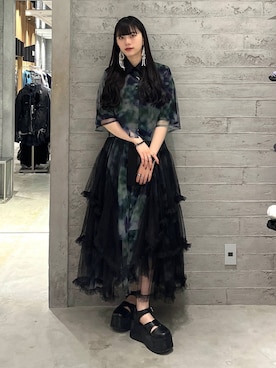 「HARE（ハレ）のアイテム（ピアス（両耳用））」を使った、すずかぜさん（レディース・162cm）の春コーディネート