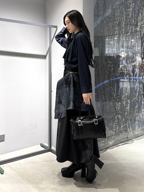 ジャガードアシメプリーツシャツ(HARE)（シャツ/ブラウス）｜HARE