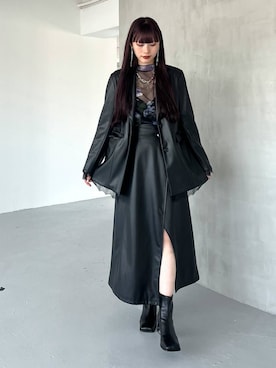 「アイテム（イヤリング、ブラック系）」を使った、すずかぜさん（レディース・162cm）の夏コーディネート