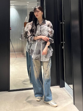 「アイテム（その他トップス、シルバー系）」を使った、すずかぜさん（レディース・162cm）の夏コーディネート