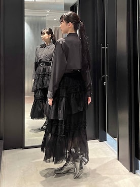 「HARE（ハレ）のアシメプリーツシャツ(HARE)（シャツ/ブラウス）」を使った、すずかぜさん（レディース・162cm）の秋コーディネート