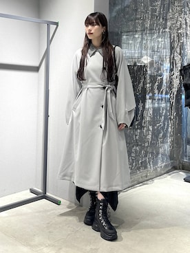 「アイテム（ステンカラーコート）」を使った、すずかぜさん（レディース・162cm）の秋コーディネート
