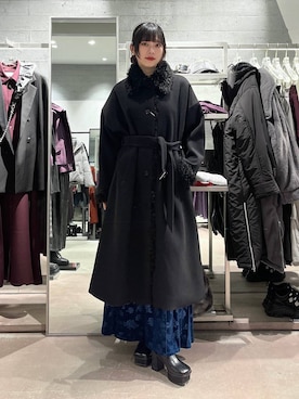 「バッグ」｜「アイテム（チェスターコート）」を使った、すずかぜさん（レディース・162cm）の冬コーディネート