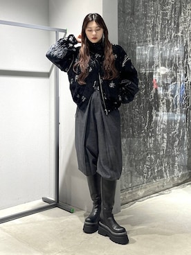 「HARE（ハレ）のチェックハイウエストタックパンツ(HARE)（その他パンツ）」を使った、すずかぜさん（レディース・162cm）の秋コーディネート