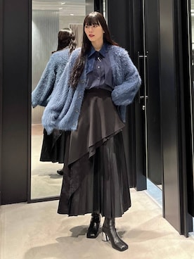 「HARE（ハレ）のアシメプリーツシャツ(HARE)（シャツ/ブラウス）」を使った、すずかぜさん（レディース・162cm）の秋コーディネート