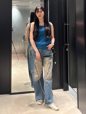 ウェーブフリンジデニムパンツ(HARE)を使った人気ファッション