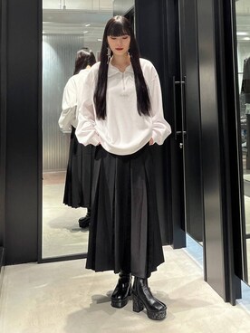 「ベルト」｜「アイテム（スウェット）」を使った、すずかぜさん（レディース・162cm）の秋コーディネート