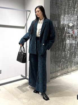 「HARE（ハレ）のビジューパーツシャツ(HARE)（シャツ/ブラウス）」を使った、すずかぜさん（レディース・163cm）の秋コーディネート